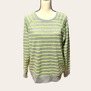 NWOT Torrid Neon Green and Gray Striped Sweatshirt - Relaxed Style Size 00
